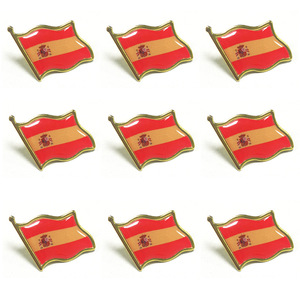 Épingles de revers en métal avec impression de logo personnalisé, drapeau espagnol, épingles drapeau de l'Espagne pour costumes, sacs à dos, chapeaux, en gros - Product Image 6
