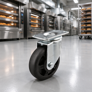CARSUN Staal Topplaat 4-Inch Zwenkwielen Thermo 250C Ovenwielen Hoge Temperatuur Kogellagers Zwenkwiel OEM Ondersteuning Schroefdraad - Product Image 1