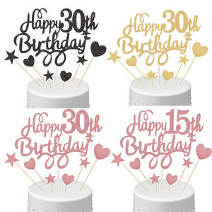 Nuevo Adorno para <span class=keywords><strong>Pastel</strong></span> <span class=keywords><strong>de</strong></span> Cumpleaños <span class=keywords><strong>de</strong></span> Papel con Purpurina Dorada Rosa, para <span class=keywords><strong>15</strong></span>, 16, 18, 2, 30, 50, 60, 70, 80 Años, Decoración para <span class=keywords><strong>Pastel</strong></span> con Estrellas, para Mayores <span class=keywords><strong>de</strong></span> 14 Años - Product Image 1