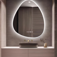 Miroir de salle de bain LED intelligent avec interrupteur tactile moderne, IP44, anti-buée, éclairage intégré, pour hôtels et appartements, 60+ pouces, idéal pour salons de beauté