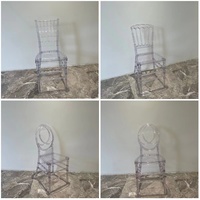 Chaises classiques d'Acrilico Chine Usine Nordique Acrylique Location Polycarbonate Résine Plastique Moderne Événement Clair Chaises Empilables