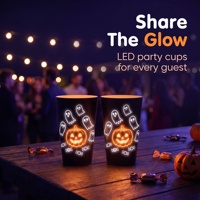 Gobelet LED activé par l'eau, cadeaux de fête d'Halloween, logo personnalisé, gobelet lumineux avec 3 piles LR44, 14 oz, vaisselle de fête