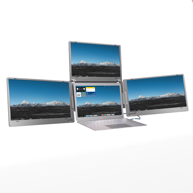 Portable Quad Monitor Extender for Laptop,14 Inch LCD Screen, Triple Screen Display for PC, Gaming, Forex Trading ,Multi-Tasking