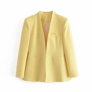 Abrigo de Primavera para Mujer, Tallas XS-L, Nueva Línea, Color Sólido, Elegante, Sin Botones, Estilo Casual, con Bolsillos, Tipo <span class=keywords><strong>Blazer</strong></span> - Product Image 3