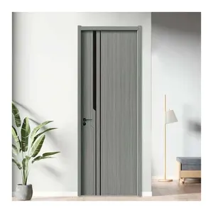 Design original d'usine Gris Argent Bois Massif Courbé Ouverture Simple Shaker Portes Morden Logement Chambre à coucher Contreplaqué MDF HDF Portes