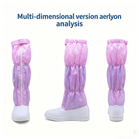 Botas de Trabajo Industriales Antiestáticas de Cuero Reutilizables Color Rosa, a Prueba de Polvo, con Suela Alta y Protección ESD para Laboratorios y Cuartos Limpios