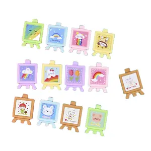 Yellow Pink Green Sketchpad Figure Animal Sketchpad Flatback Resin Charms For Slime Mobile Case Keychain DIY Craft Decoration