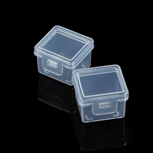 Caja de almacenamiento de plástico cuadrada en miniatura, compartimento único con tapa transparente para joyería, componentes de anzuelos de pesca - Product Image 1
