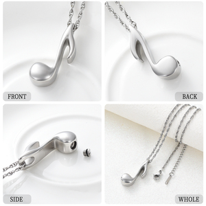 Müzik not kremasyon takı külleri için paslanmaz çelik not Urn kolye kolye hatıra anıt mücevherat Boys için, kızlar - Product Image 4