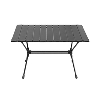 Table pliante d'extérieur moderne en métal en forme de X avec hauteur réglable, design imperméable et sac de rangement