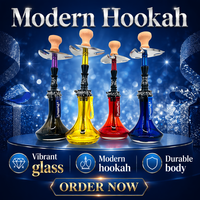 Chicha Narghile Sheesha en acier inoxydable avec base triangulaire, ensemble complet avec tuyau externe et design monotube, bouteille de chicha complète