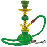 Nouveau style de chicha arabe de luxe en acier inoxydable givré avec un design à tube simple et double
