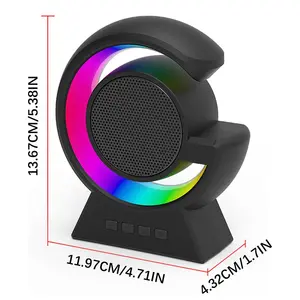 Speaker musik berkedip portabel 2024, pengeras suara Stereo tanpa kabel baterai luar ruangan plastik Mini Bluetooth G RGB 5W