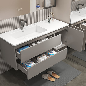 Phòng tắm hiện đại Bộ đồ nội thất Chất lượng cao Nhà cung cấp phòng tắm Vanity Gương gỗ rắn tủ phòng tắm thiết lập - Product Image 4