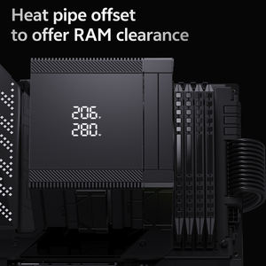 SNOWMAN nuevo diseño negro 8 Heat Piple CPU ventilador enfriador de aire con Maglev Tech cubierta superior pantalla <span class=keywords><strong>Digital</strong></span> inteligente compatible con AMD <span class=keywords><strong>LG</strong></span> 1700 - Product Image 5