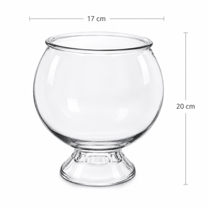 Vaso in Vetro Trasparente su <span class=keywords><strong>Piedistallo</strong></span>, Grande Centrotavola Rotondo per Fioristi, Hotel, Banchetti, Esposizioni e Forniture per l'Esportazione - Product Image 2