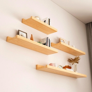 Kitchen Bathroom Brown Wood Wall <strong>Shelf</strong> 30cm 60cm 90cm <strong>120cm</strong> Wooden Floating Wall <strong>Shelves</strong> for Home Decor - Product Image 2