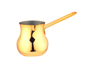 Moderno in acciaio inox caffettiera turca con manico lungo e coperchio fornello caffè, latte, tè, cioccolata calda deliziosa bevanda quotidiana - Product Image 4