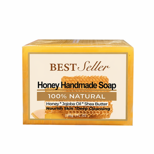 Savon au miel OEM en gros 200g, au beurre de karité et de jojoba, nettoyage en profondeur et nourrissant pour le visage et le corps, tous types de peau, conforme CPNP UE, logo personnalisé - Product Image 6
