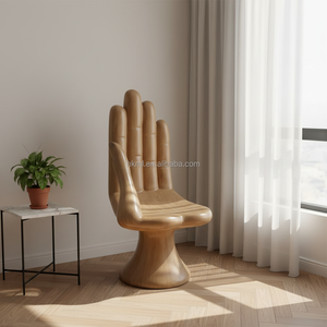 เก้าอี้ทรงปาล์มไฟเบอร์กลาสทันสมัย แข็งแรงทนทาน เก้าอี้นั่งเดี่ยว ตกแต่งอย่างมีศิลปะ เฟอร์นิเจอร์เสริมสำหรับอพาร์ทเมนต์ ห้องรับประทานอาหาร ห้องนั่งเล่น - Product Image 4