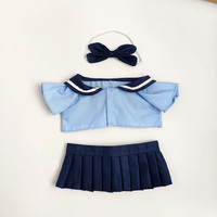 [Uniquement vêtements] Ensemble de vêtements à la mode pour poupée en peluche, costume JK bleu et marron Ocean Breeze.