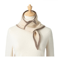 Écharpe triangulaire en cachemire d'automne, logo personnalisé, écharpe courte chaude pour femme, écharpe en laine color-block, vente directe d'usine, écharpe tricotée en cachemire