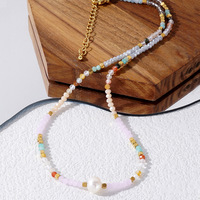 Luxe personnalisé 18k plaqué or pierre naturelle collier de perles perle naturelle or perle tour de cou bijoux de mode pour les femmes ensembles