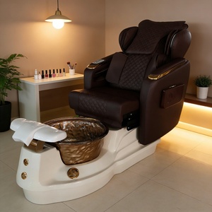Sillón de Pedicura de Lujo con Asiento Reclinable, Bañera sin Tuberías, Luz LED, Calor y Masaje para Salón de Uñas - Product Image 2