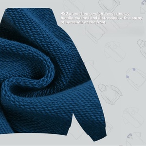 Felpe da Uomo con Cappuccio 420G Lavaggio ad Acqua <span class=keywords><strong>Abbigliamento</strong></span> Uomo Vintage - Felpa con Cappuccio Oversize Autunno/Inverno Personalizzata Colore Sfumato - Product Image 6