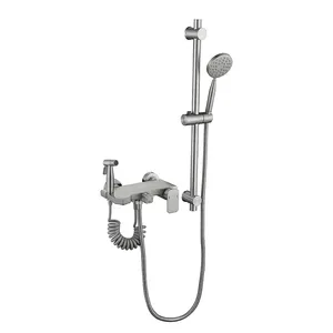 Suppliers Durable Family Use Brushed Nickel Stainless Steel 304 Bath Faucet Shower Set