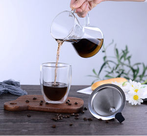 Carafe à café en verre avec filtre, couvercle de protection en bois et caoutchouc, cafetière à filtre à café expresso, outils de barista - Product Image 5
