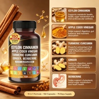 LUVVITA Vente en gros – Capsules 15-en-1 pour adultes : Cannelle de Ceylan, Vinaigre de cidre de pomme, Curcuma, Gingembre, Berbérine – Digestion et soutien pour femmes enceintes