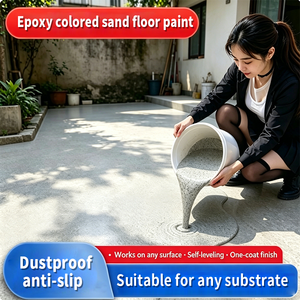 Peinture de sol époxy auto-nivelante effet marbre sable coloré Easy Clean, revêtement décoratif en résine anti-rayures pour application au couteau - Product Image 2