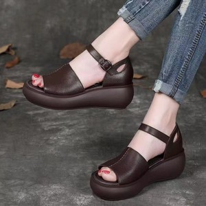 Sandalias de Mujer 2026 con Cuero Suave y un Nuevo Estilo de Tacón Alto con Plataforma y Punta Abierta - Product Image 4