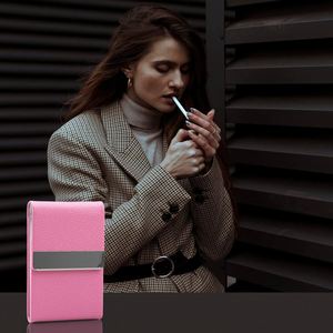 Étui à cigarettes fin en cuir PU, portable, de poche, pour cigarettes et cartes, avec fermeture magnétique luxueuse, boîte de transport pour cigarettes - Product Image 2