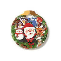 Sous-plat en céramique Père Noël, forme de poignée ronde, résistant à la chaleur, protection de table