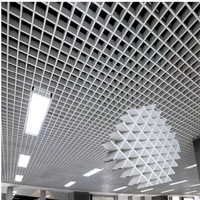 Plafond en grille en alliage d'aluminium moderne haute résistance, ignifuge, étanche, insonorisé, classe de performance incendie, montage modulaire rapide
