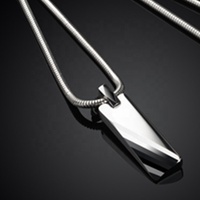 Kalung liontin rantai ular baja tahan karat pria, Kalung liontin batang Tungsten trendi kasual