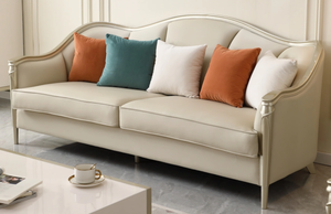 Canapé Courbé Minimaliste Américain de Luxe Léger pour Salon, Combinaison 1+2+3, Mobilier de Villa, Canapé en Cuir - Product Image 2