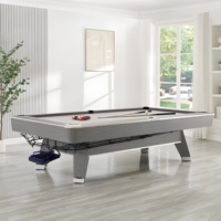 Table de billard de luxe moderne ODM/OEM avec 8 boules, pieds en bois massif, retour automatique, ardoise commerciale, pour snooker et billard, neuve
