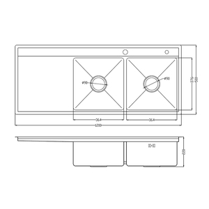 Fourniture Directe d'usine Double Bol Gris Clair À La <span class=keywords><strong>Main</strong></span> <span class=keywords><strong>Sous</strong></span> <span class=keywords><strong>le</strong></span> Comptoir Évier de Cuisine - Product Image 2