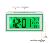 Kleine digitale Sublimation Azan Reise tisch Wecker mit Sprach steuerung Hintergrund beleuchtung Timer Temperatur