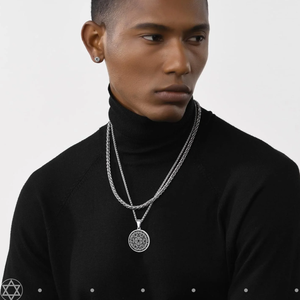 Collar con colgante <span class=keywords><strong>de</strong></span> acero inoxidable para hombre, con estrella amuleto <span class=keywords><strong>de</strong></span> <span class=keywords><strong>la</strong></span> <span class=keywords><strong>suerte</strong></span>, símbolo <span class=keywords><strong>de</strong></span> runa <span class=keywords><strong>de</strong></span> David, joyería nórdica vikinga para protección <span class=keywords><strong>de</strong></span> fiesta Meanin - Product Image 5