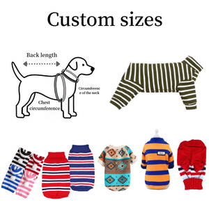 Pull en tricot rayé personnalisable pour chien, confortable et tendance, vêtements pour animaux de compagnie pour usage intérieur et extérieur - Product Image 2