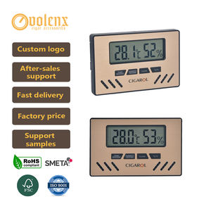金属ハイグロメーターシガーボックス用ミニデジタルハイグロメーター温度LCD温度湿度温度計シガーヒュミドール用 - Product Image 1