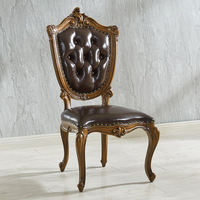 Chaise de salle à manger de style américain Ruifuxiang, en bois massif sculpté double face, avec rembourrage doux et mousse éponge haute élasticité