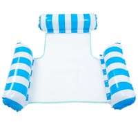 Pour flotteur de piscine gonflable Monterey 4-en-1 en PVC 45,5x26 po, lot de 2, pour adultes, breveté, épais, anti-adhésif, bleu clair/bleu marine/blanc