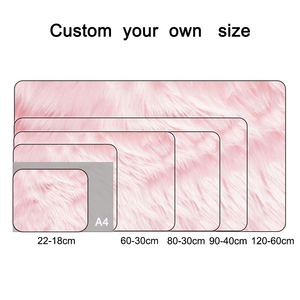 Alas Mouse Karet Alam Khusus Berkualitas Tinggi Desain Bulu <span class=keywords><strong>Pink</strong></span> Alas Mouse Gaming Besar dengan Tepi Jahitan Deskpad 900x400mm - Product Image 2