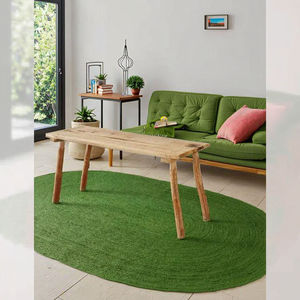 Tapis de jute ovale tressé à la main couleur vert clair décor à la maison tapis indien tissé à la main tapis de jute rond tapis de yoga rond - Product Image 6