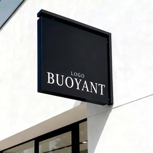 ป้ายแขวนรูปทรงสี่เหลี่ยมสำหรับร้านกาแฟ ป้ายโฆษณาติดผนังภายนอก ป้ายโลโก้แบบกำหนดเอง ป้ายโลหะสำหรับธุรกิจกลางแจ้ง - Product Image 2